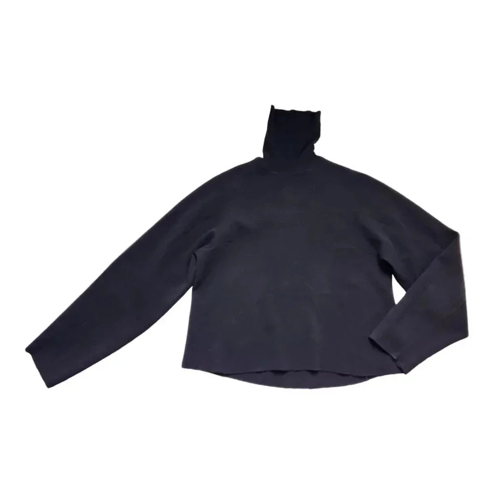 Scanlan Theodore Black Turtleneck Sweater Merino Wool Womens Medium